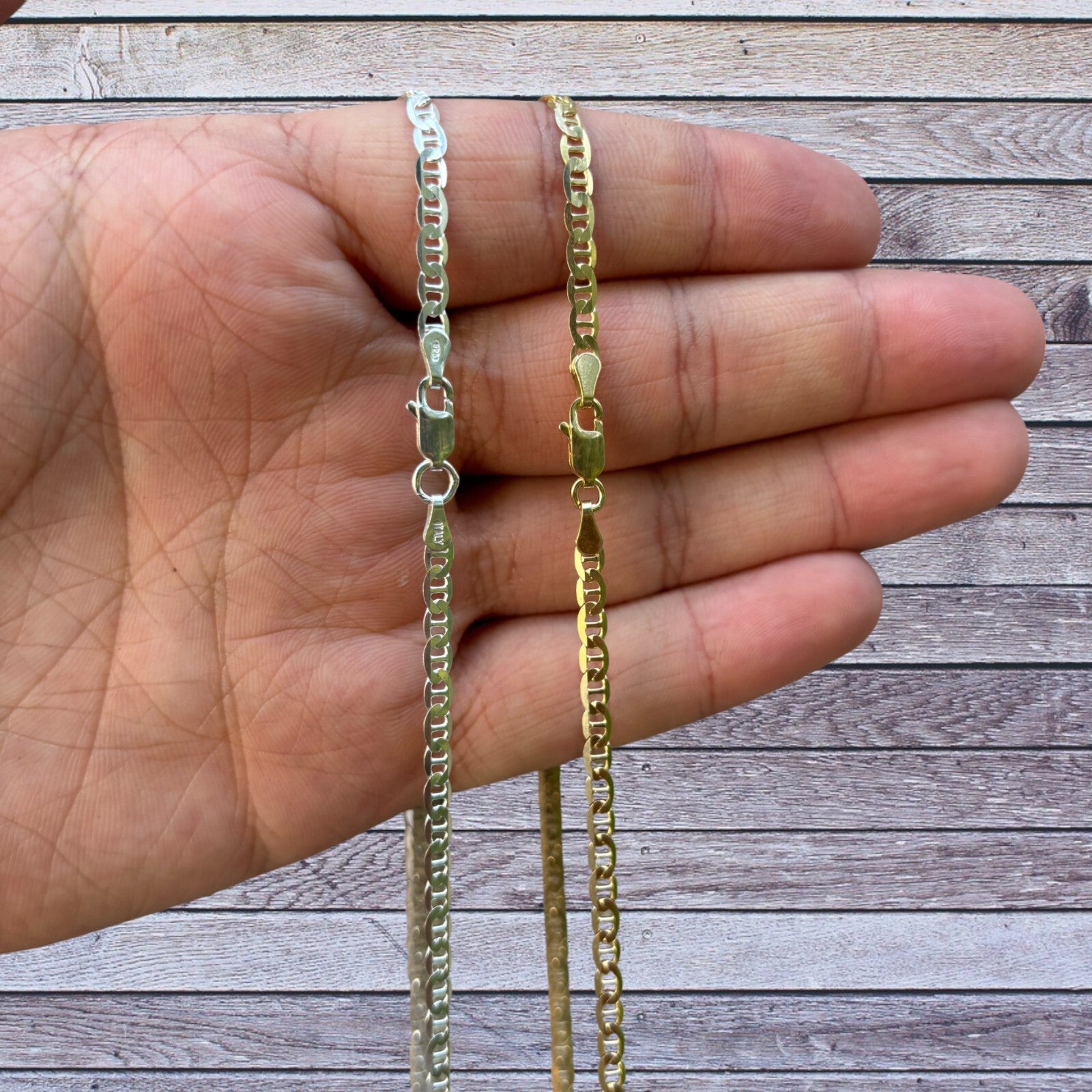 925 Sterling Silver 3mm Mariner Chain Necklace