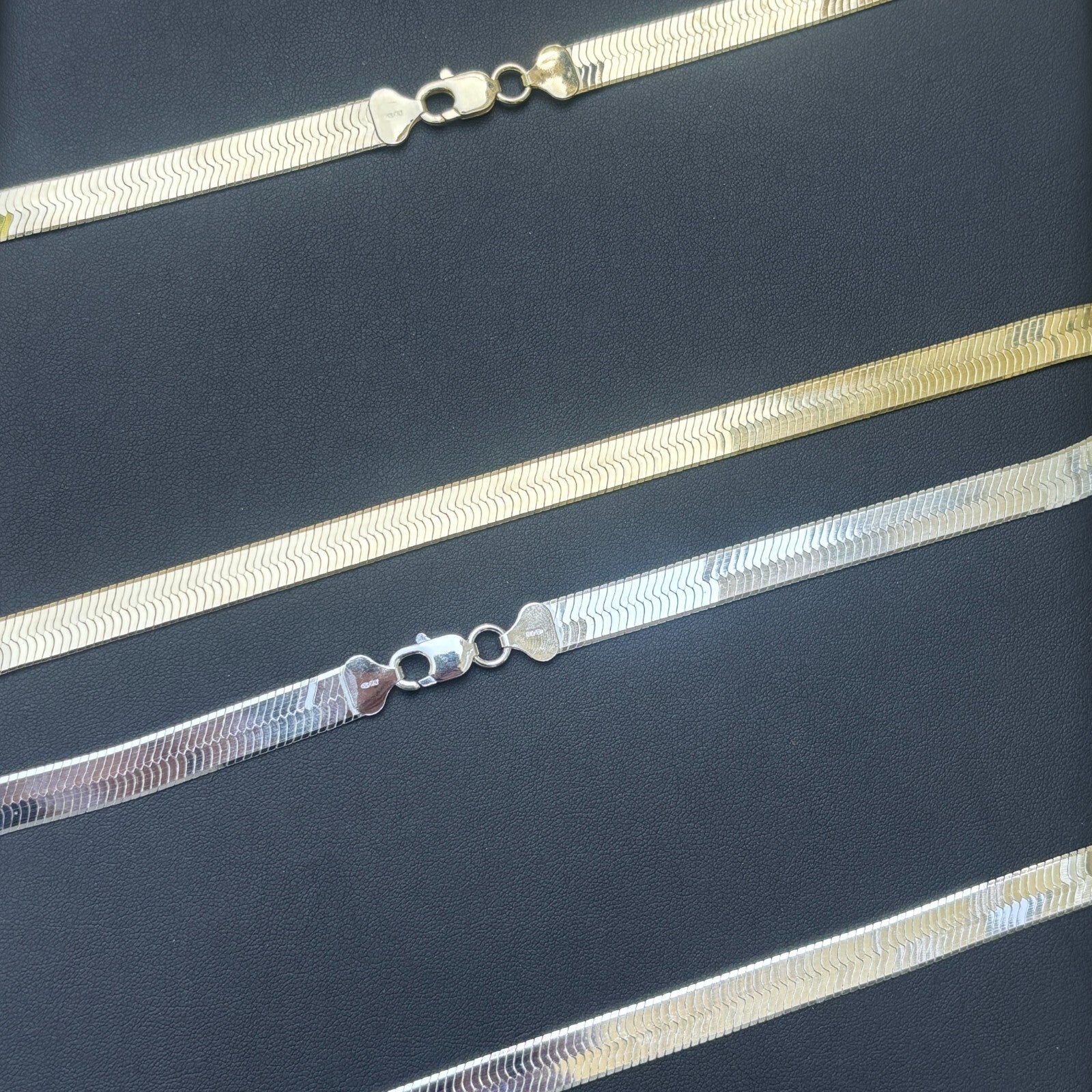 925 Sterling Silver 9mm Herringbone Chain Necklace