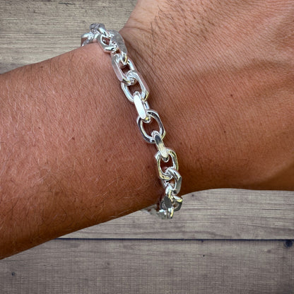925 Sterling Silver 8mm Anchor Cable Bracelet