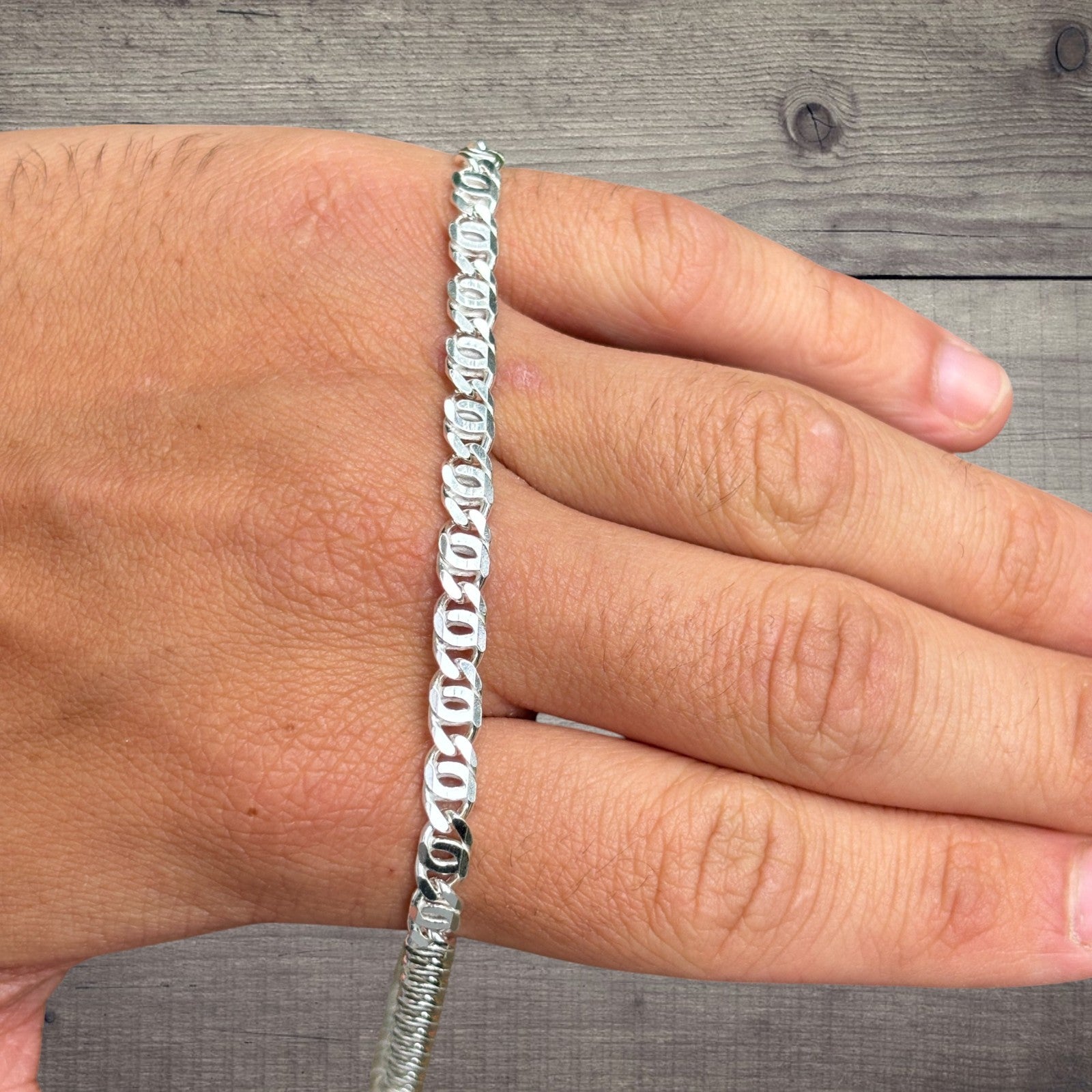 925 Sterling Silver 5.5mm Tiger Eye Chain Necklace