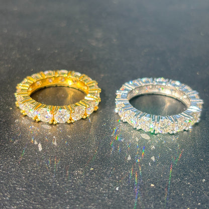 925 Sterling Silver 5mm Moissanite Wedding Band Eternity Ring