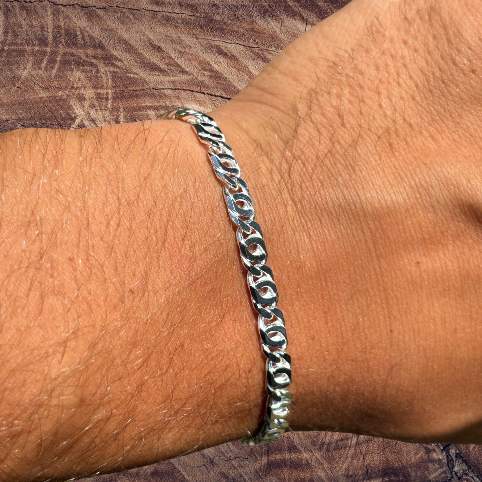 925 Sterling Silver 5.5mm Tiger Eye Bracelet