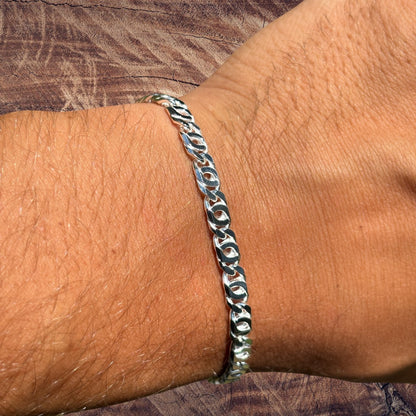 925 Sterling Silver 5.5mm Tiger Eye Bracelet