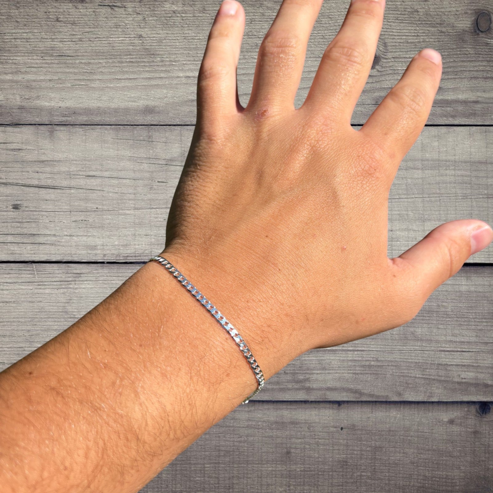 925 Sterling Silver 3mm Curb Bracelet