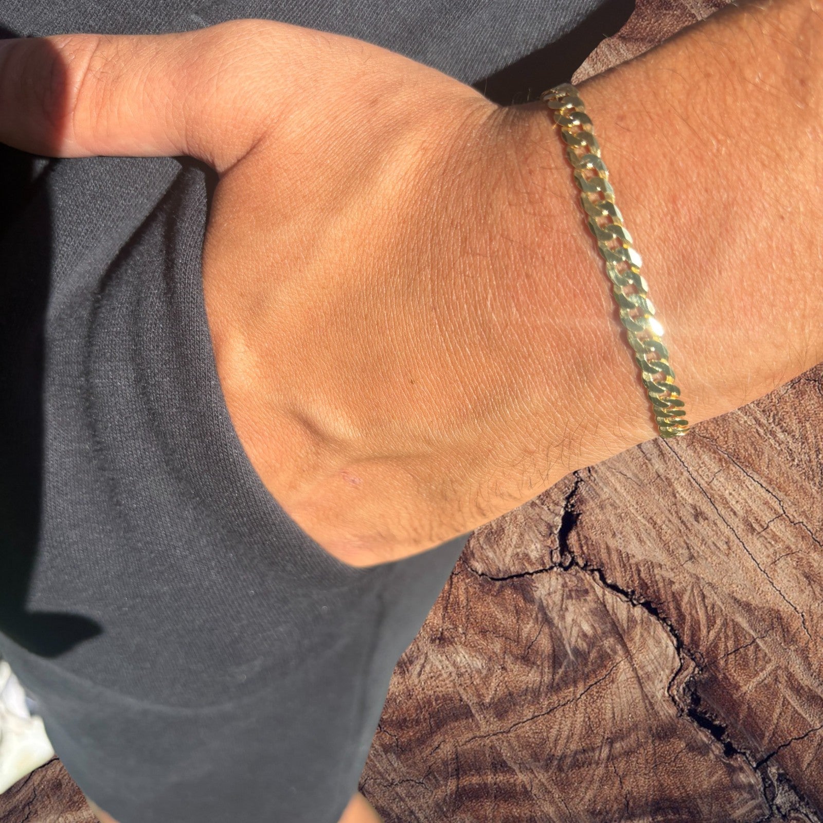 925 Sterling Silver 5mm Flat Curb Bracelet