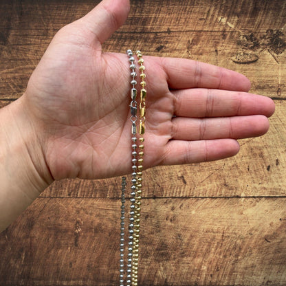 925 Sterling Silver 4mm Bead Chain Necklace