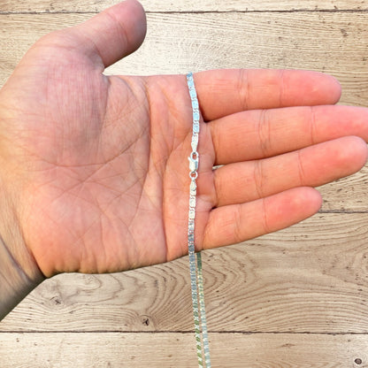 925 Sterling Silver 3mm Valentino Chain Necklace