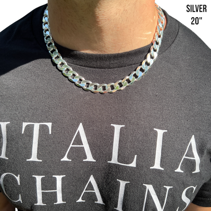 925 Sterling Silver 13.5mm Curb Chain Necklace