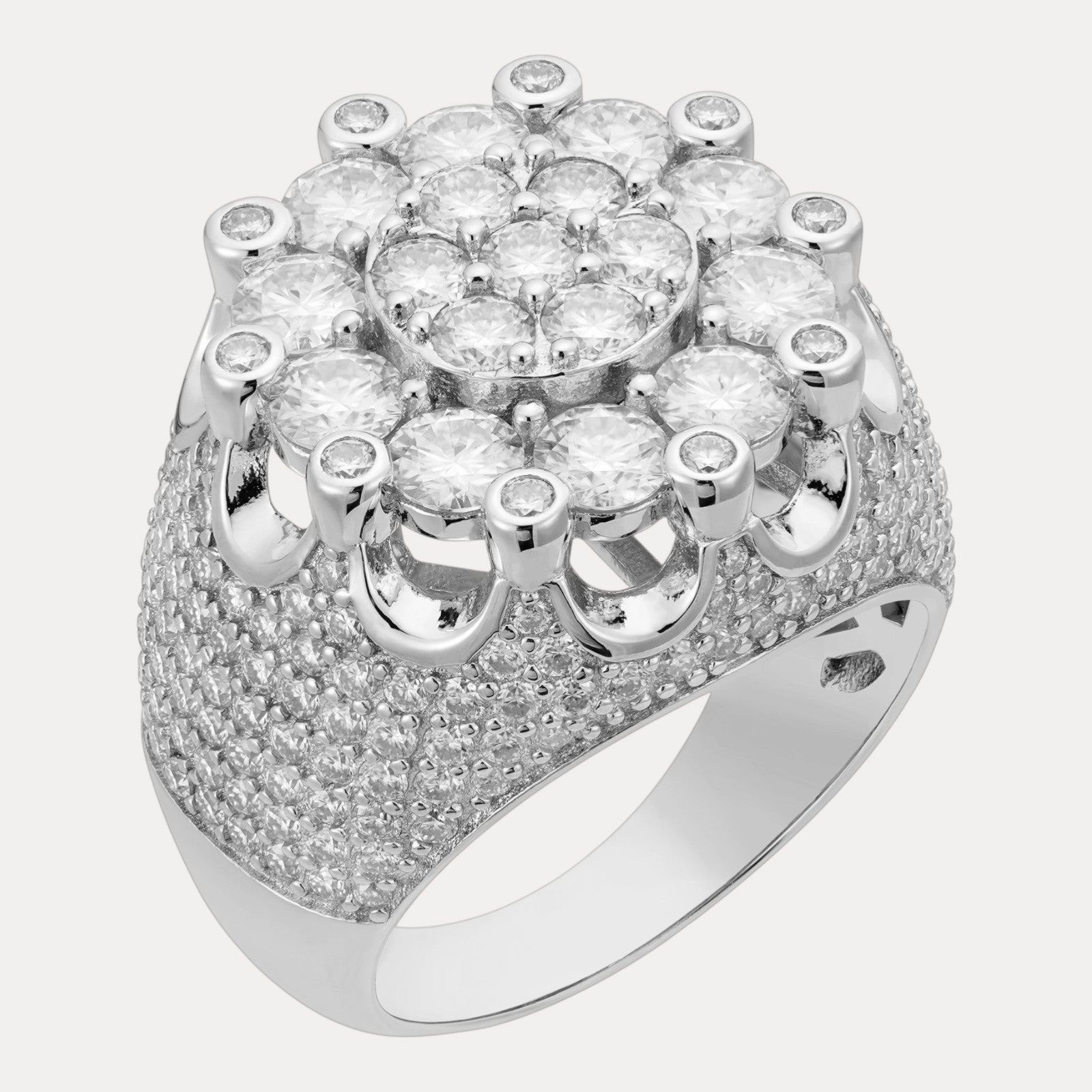925 Sterling Silver Moissanite Royalty Ring