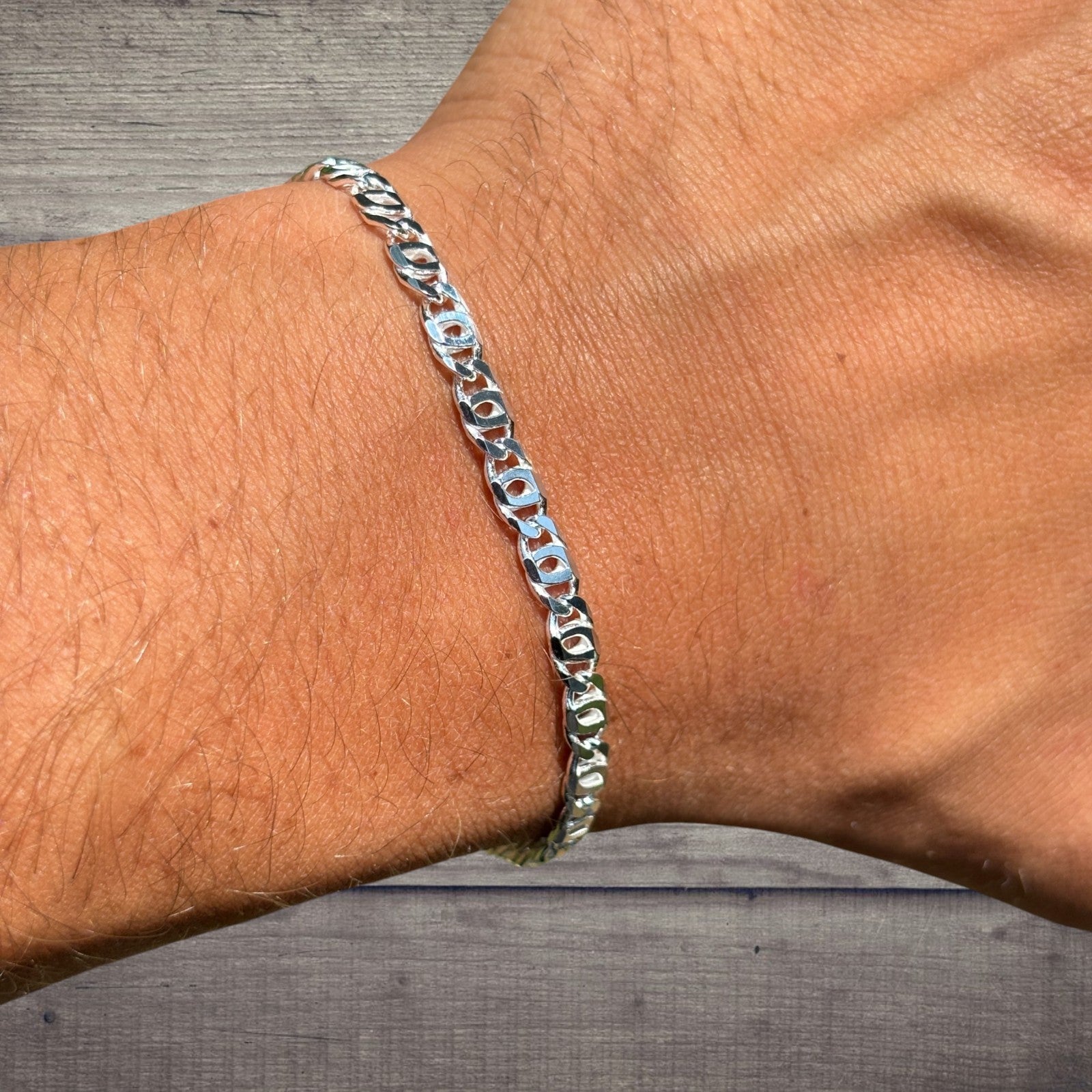 925 Sterling Silver 4.5mm Tiger Eye Bracelet