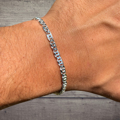 925 Sterling Silver 4.5mm Tiger Eye Bracelet