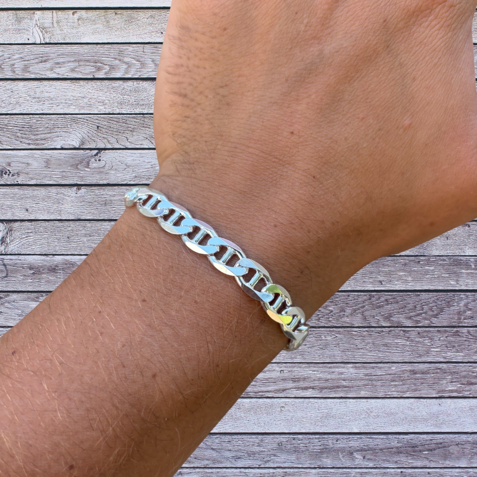 925 Sterling Silver 8mm Mariner Bracelet