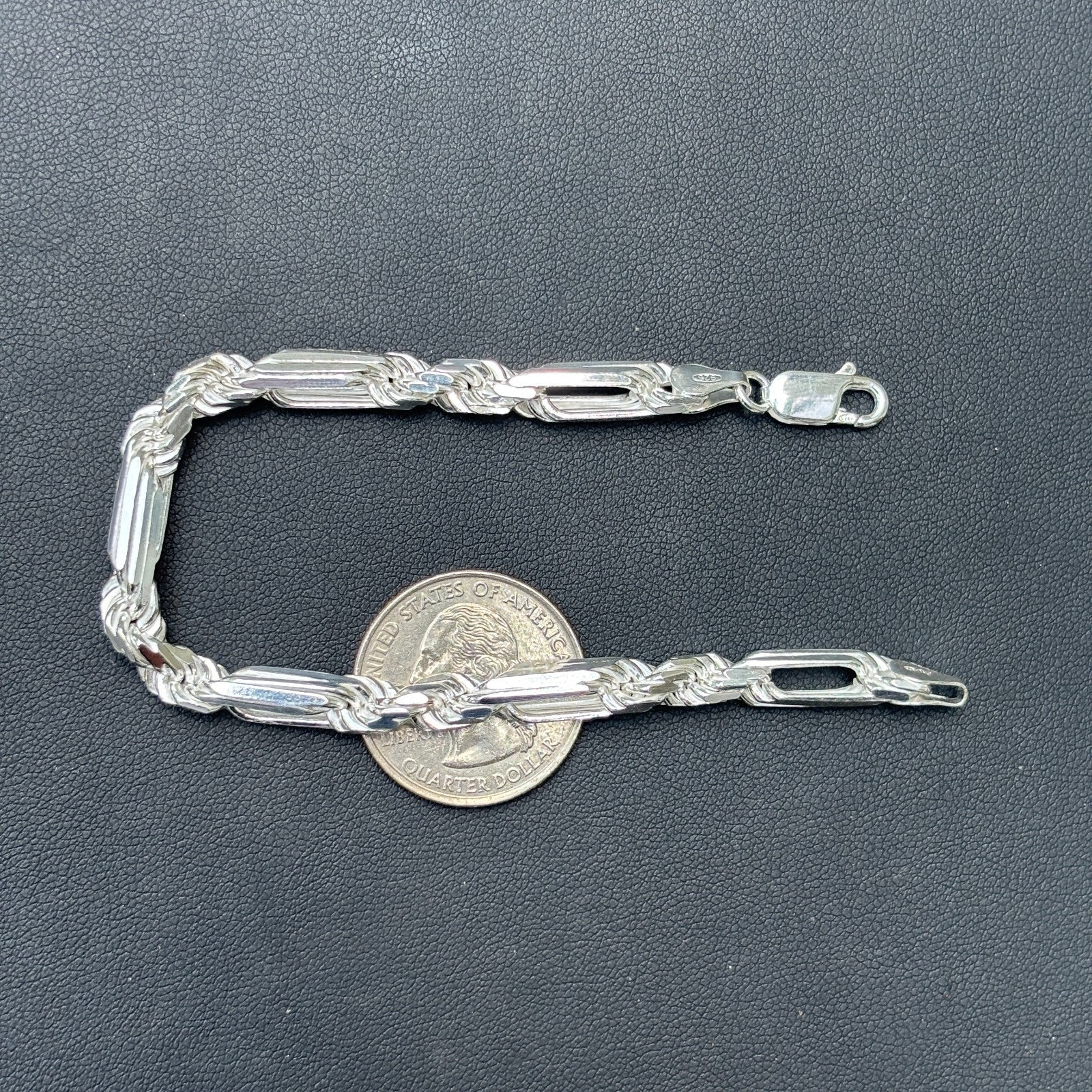 925 Sterling Silver 6mm Figarope Milano Bracelet