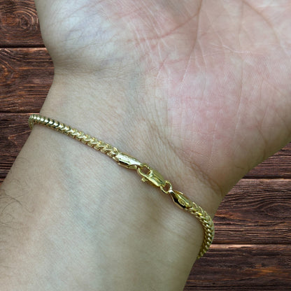 925 Sterling Silver 2.5mm Franco Bracelet