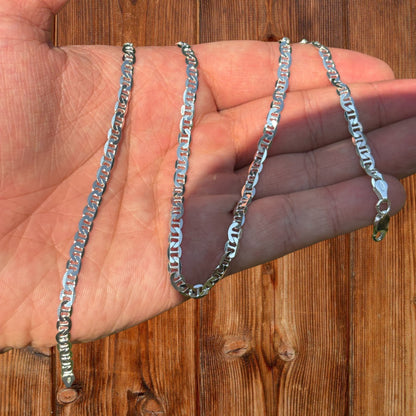 925 Sterling Silver 4mm Mariner Chain Necklace