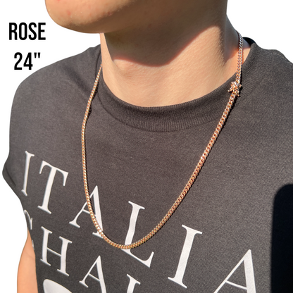 925 Sterling Silver 4mm Miami Cuban W. Box Clasp Chain Necklace