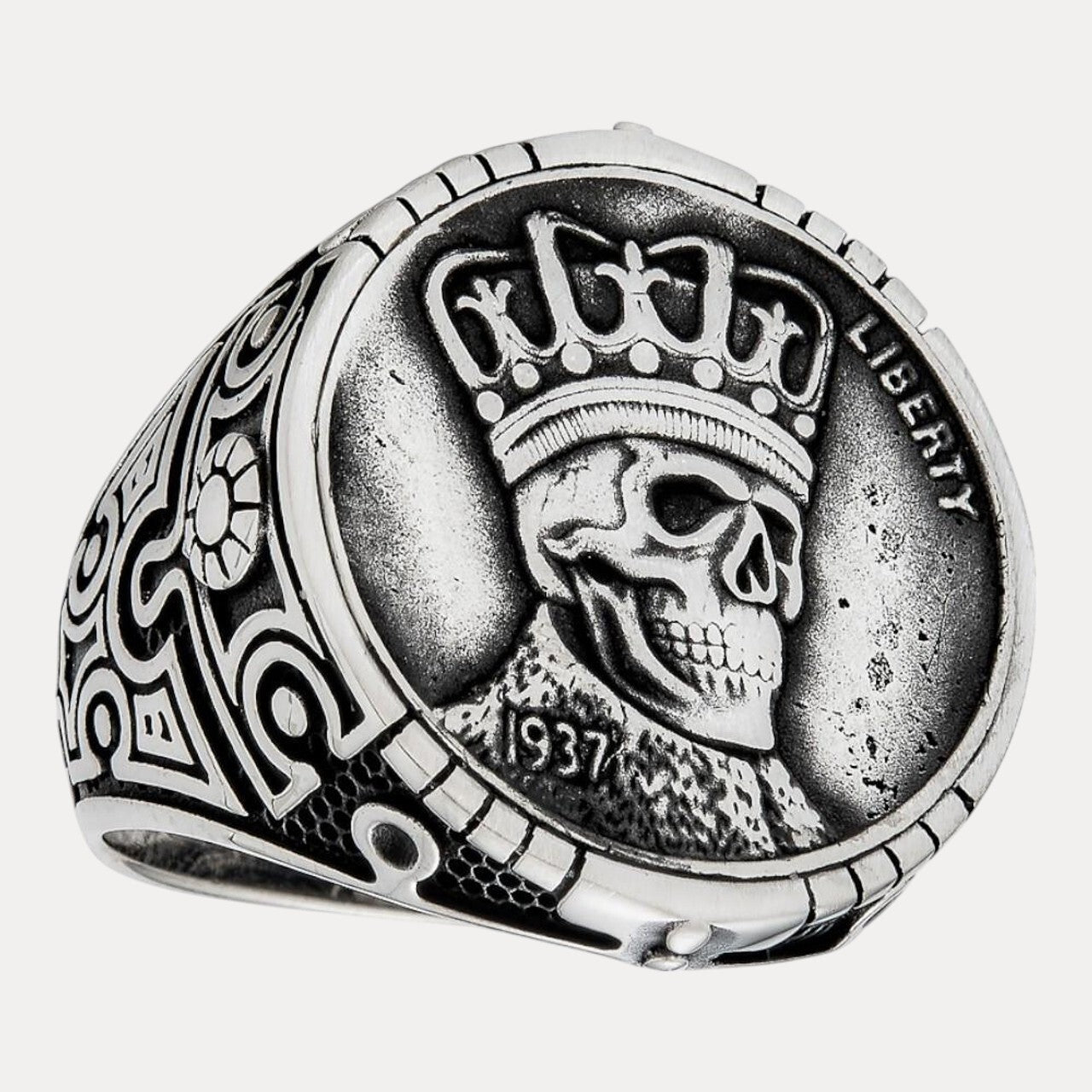 925 Sterling Silver Dead King Coin Ring