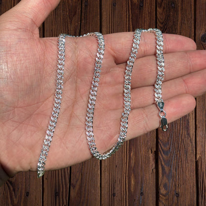 925 Sterling Silver 5mm Diamond Cut Miami Cuban Chain Necklace