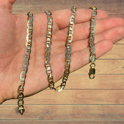 925 Sterling Silver 6mm Mariner Chain Necklace