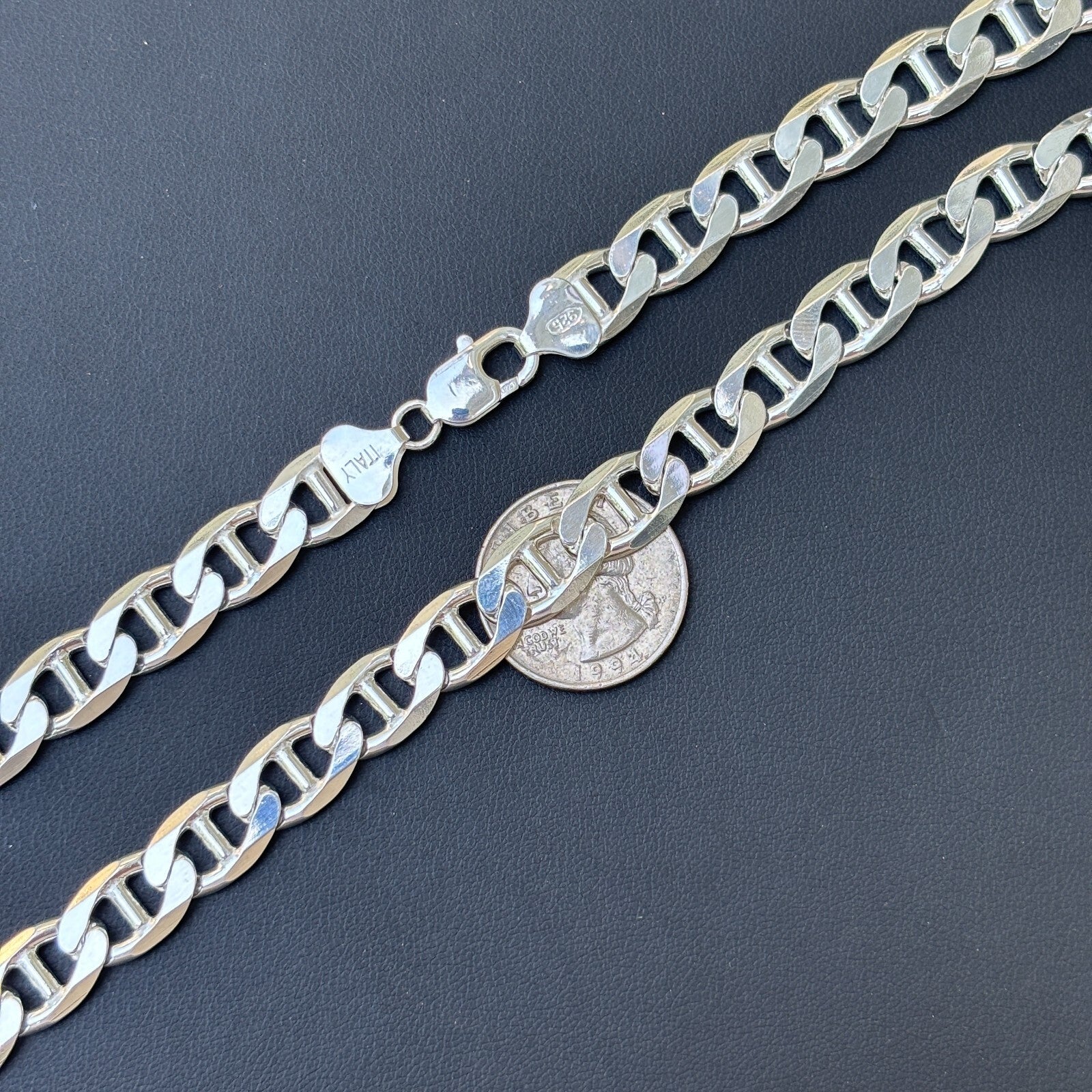 925 Sterling Silver 10mm Mariner Chain Necklace