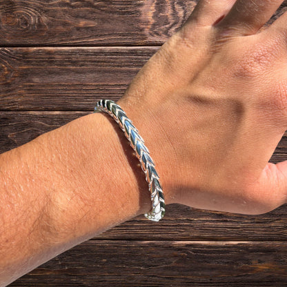 925 Sterling Silver 7mm Rounded Franco Bracelet W. Box Clasp