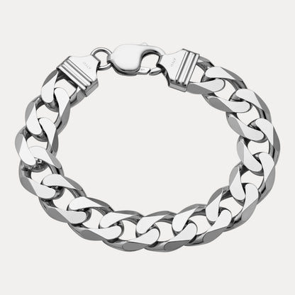 925 Sterling Silver 13.5mm Curb Bracelet