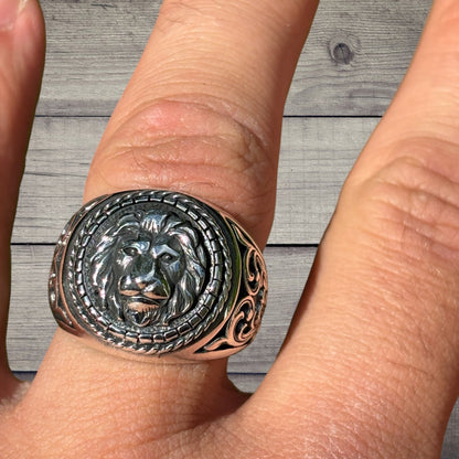 925 Sterling Silver Lion Ring