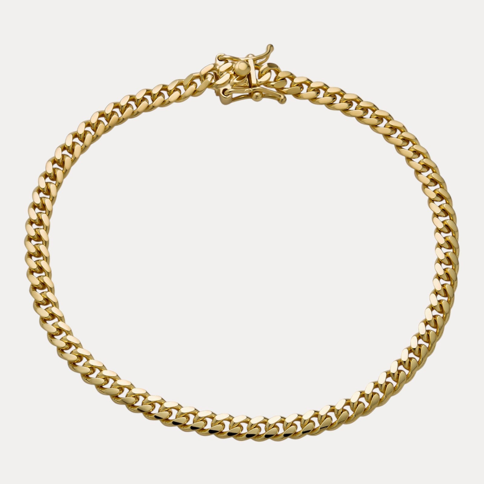 925 Sterling Silver 4mm Miami Cuban W. Box Clasp Bracelet