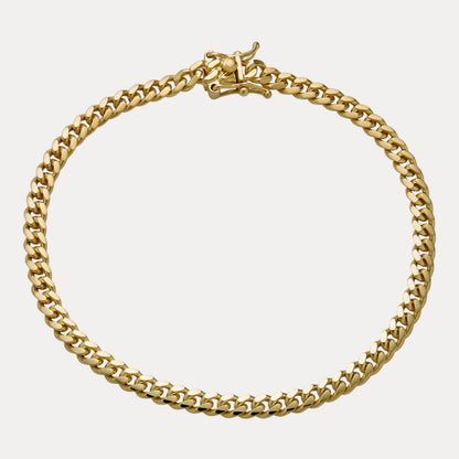 925 Sterling Silver 4mm Miami Cuban W. Box Clasp Bracelet