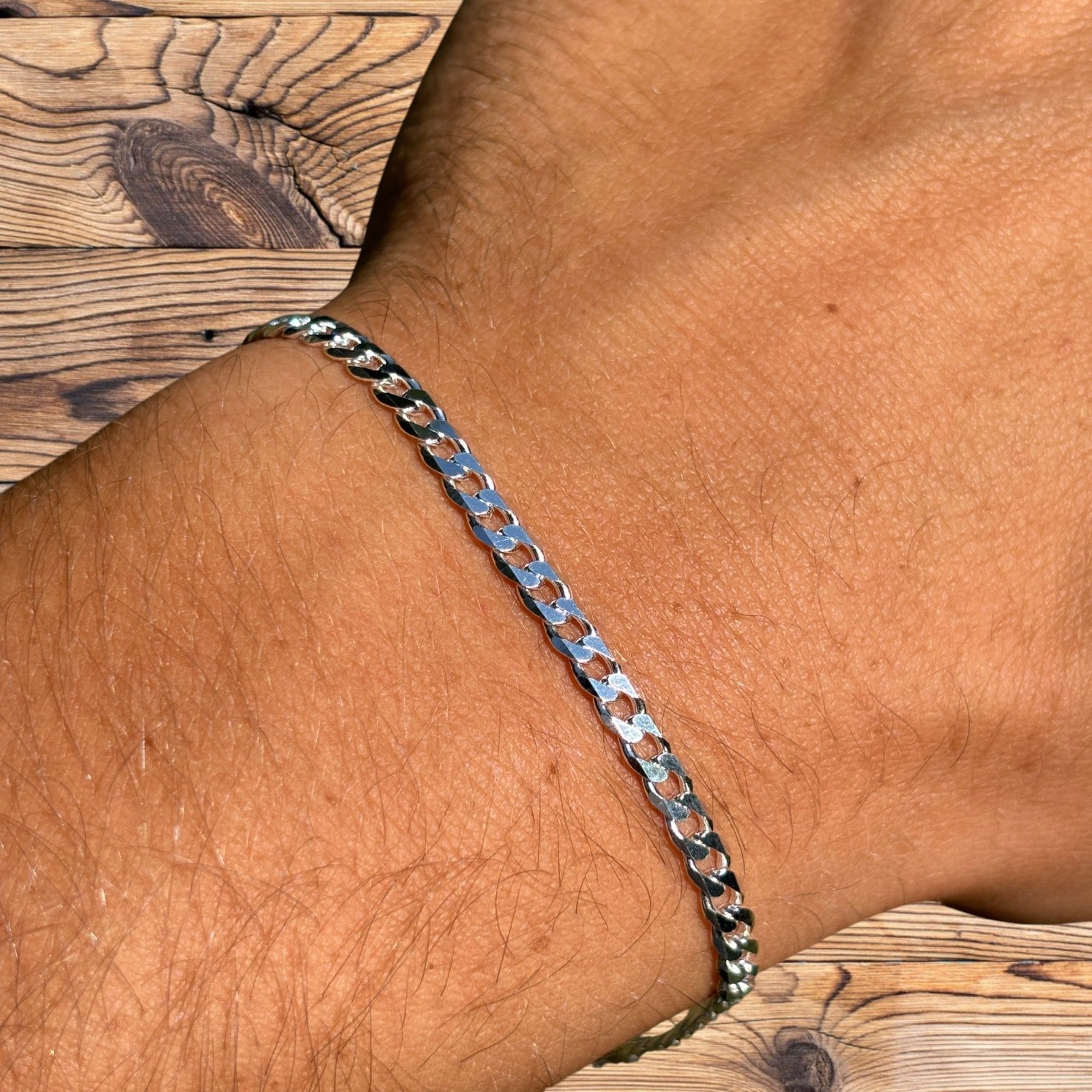 925 Sterling Silver 4mm Curb Bracelet