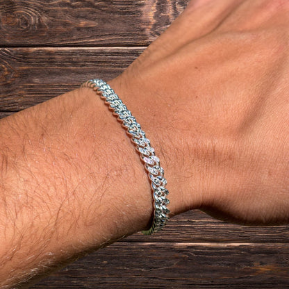 925 Sterling Silver 5mm Diamond Cut Miami Cuban Bracelet