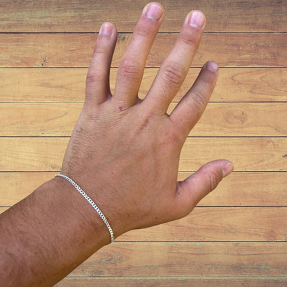 925 Sterling Silver 2mm Curb Bracelet