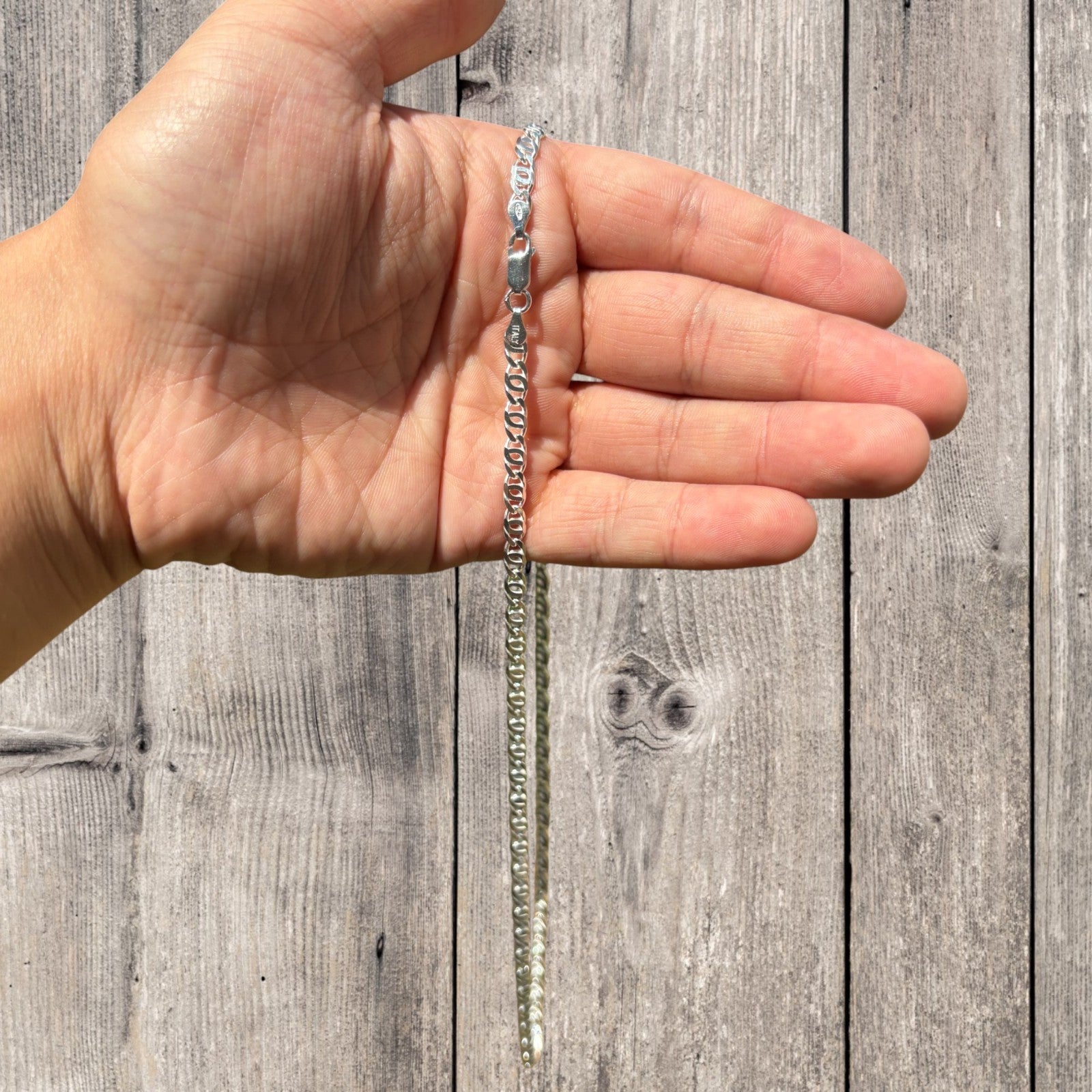 925 Sterling Silver 4.5mm Tiger Eye Chain Necklace