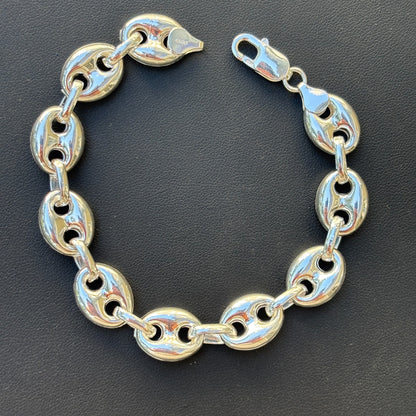 925 Sterling Silver 12mm Puffed Gucci Bracelet