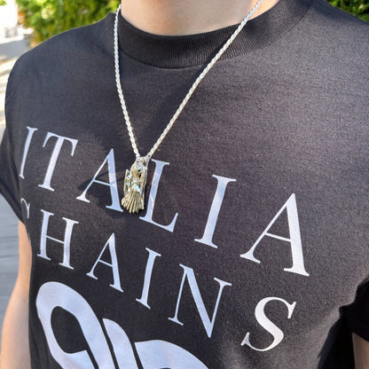 925 Sterling Silver Grim Reaper Pendant With Moissanite