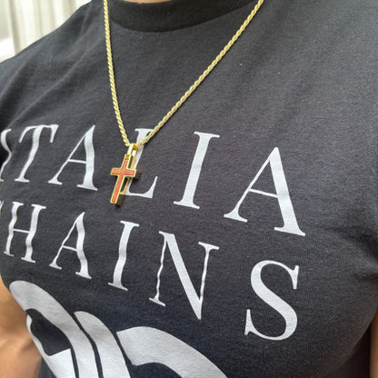 925 Sterling Silver Wooden Cross Pendant - Small