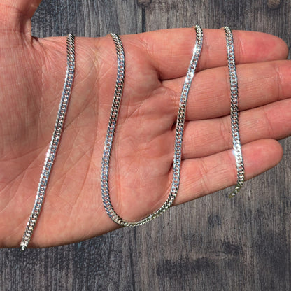 925 Sterling Silver 3.5mm Double Curb Chain Necklace