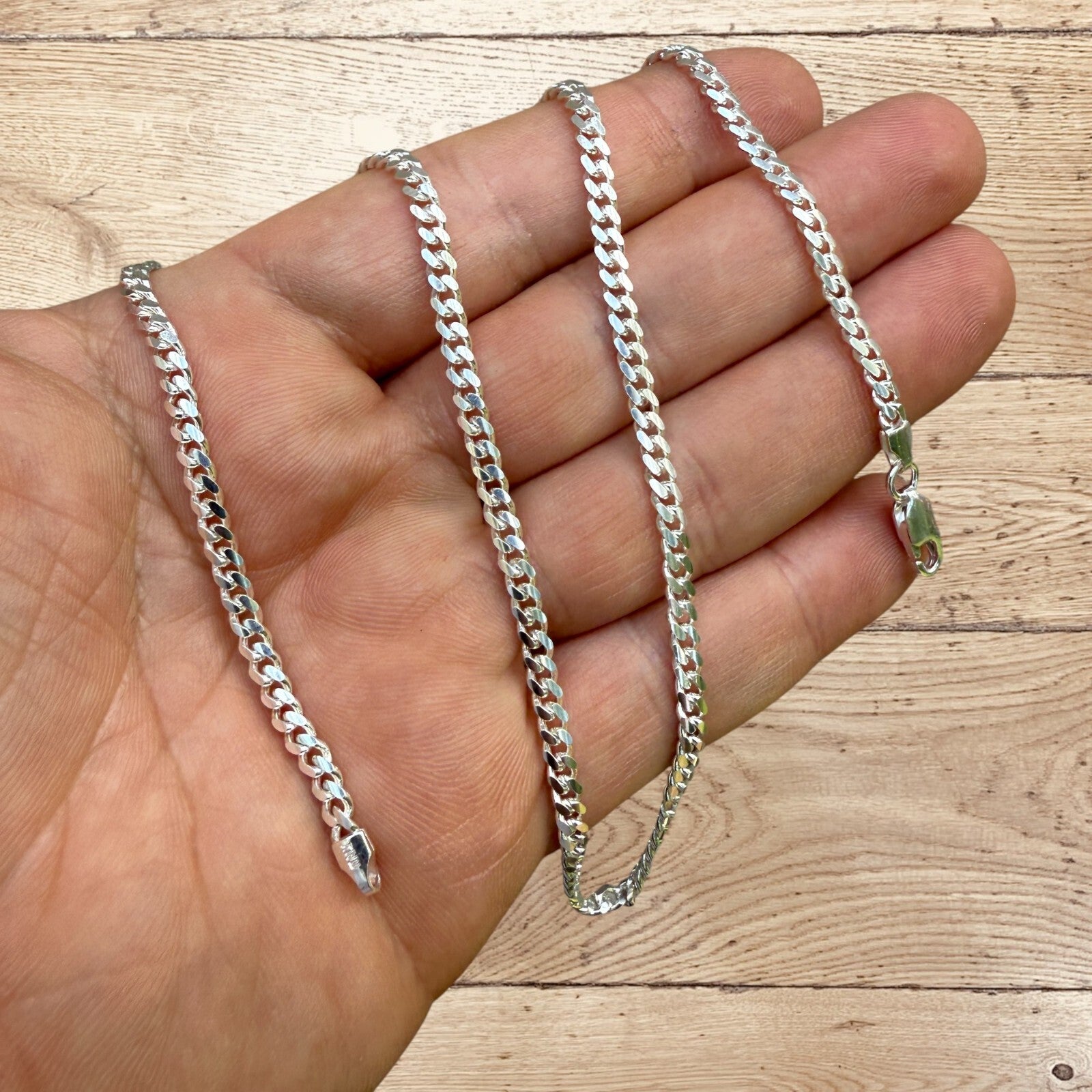 925 Sterling Silver 3.5mm Miami Cuban Chain Necklace