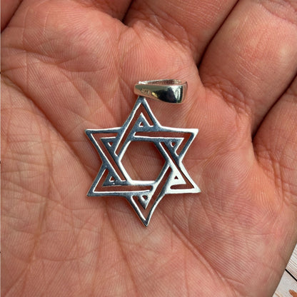 925 Sterling Silver Cutout Star of David Pendant