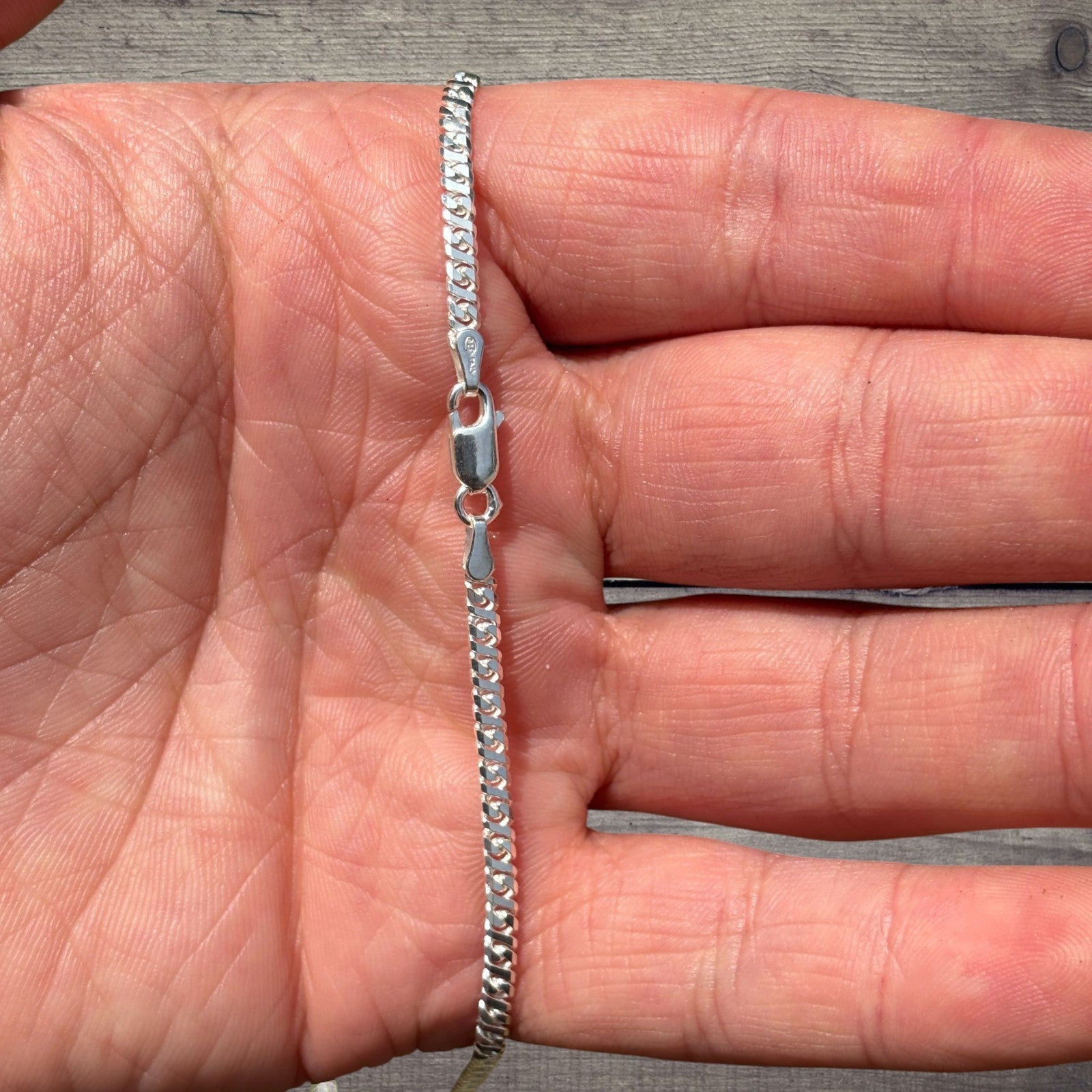 925 Sterling Silver 2.5mm Dollar Chain Necklace
