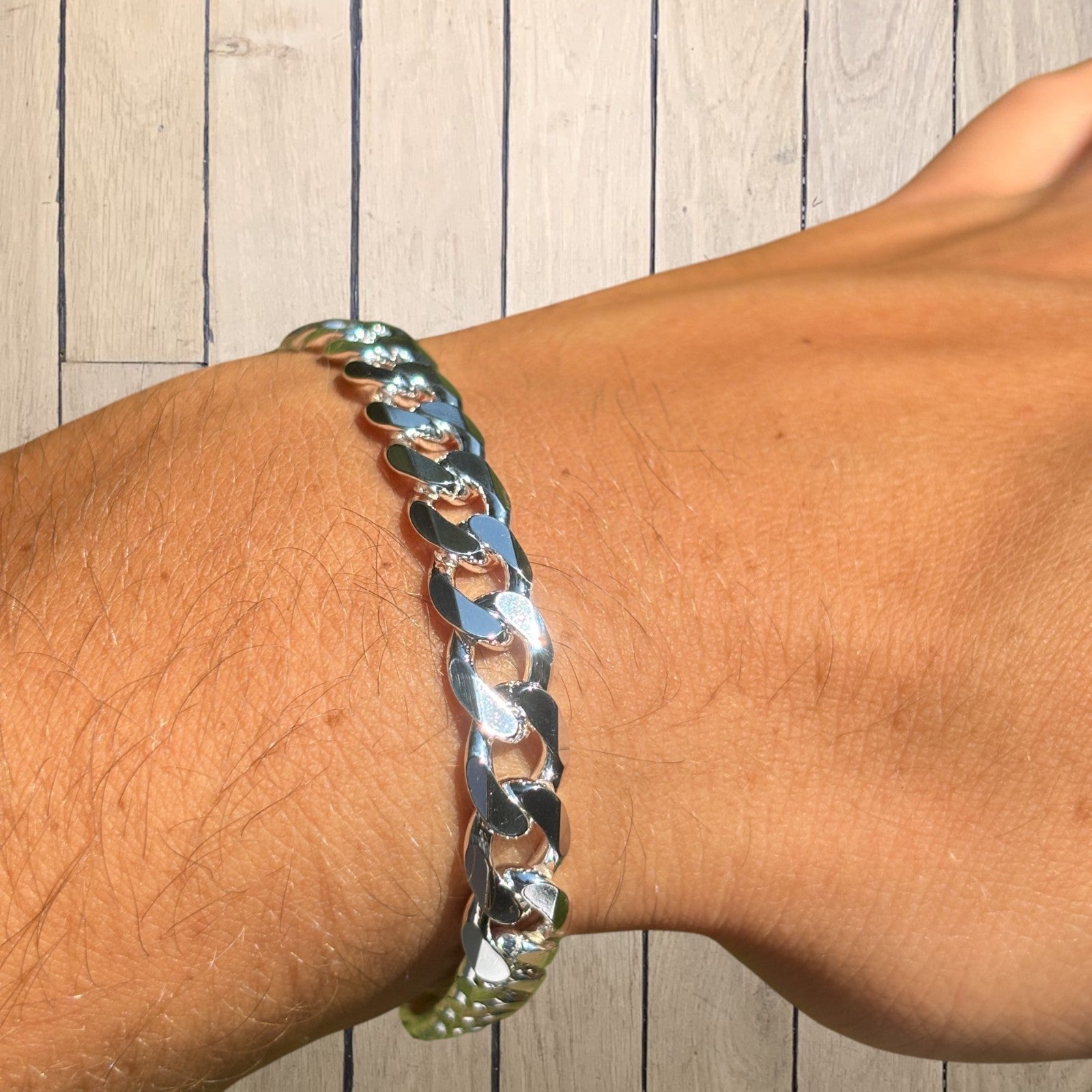 925 Sterling Silver 8mm Curb Bracelet