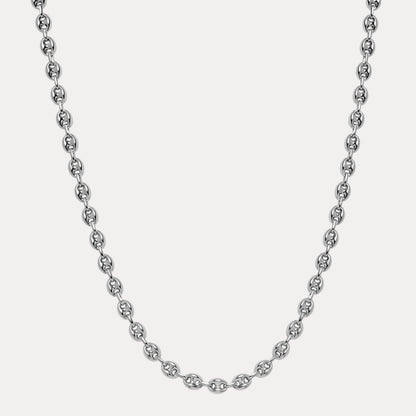 925 Sterling Silver 8mm Puffed Gucci Chain Necklace