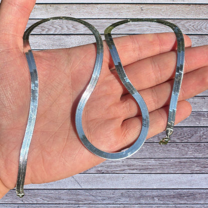 925 Sterling Silver 6mm Herringbone Chain Necklace