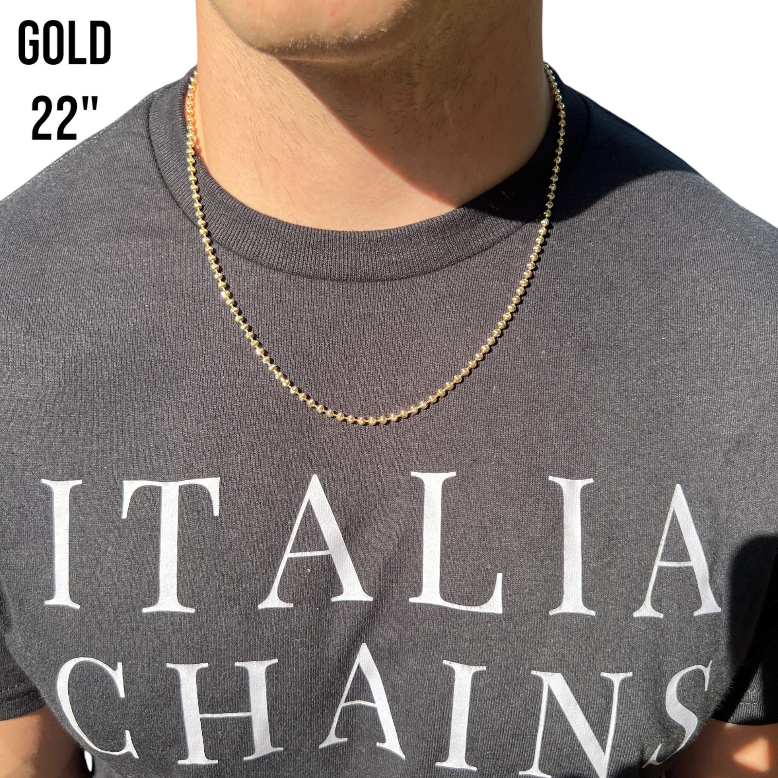 925 Sterling Silver 3mm Bead Chain Necklace