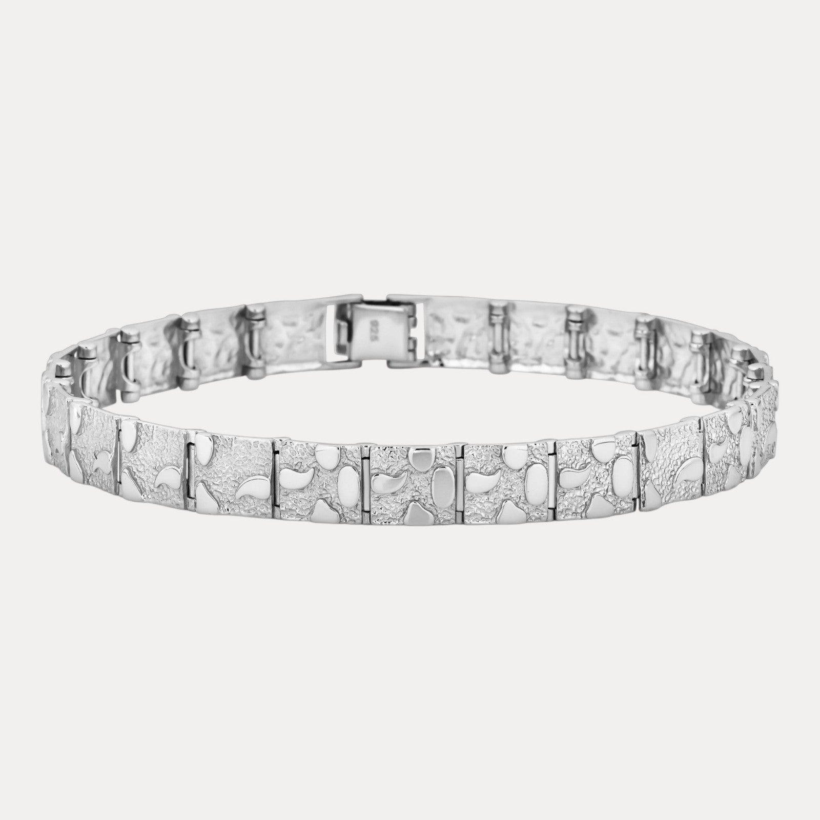 925 Sterling Silver 8mm Custom Nugget Link Bracelet