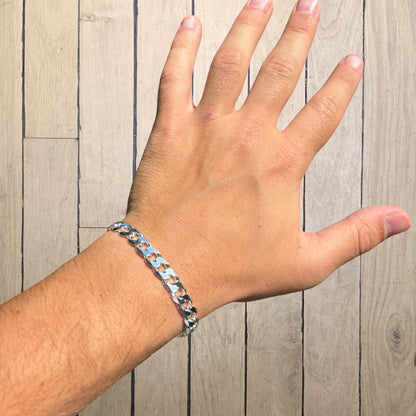 925 Sterling Silver 8mm Curb Bracelet