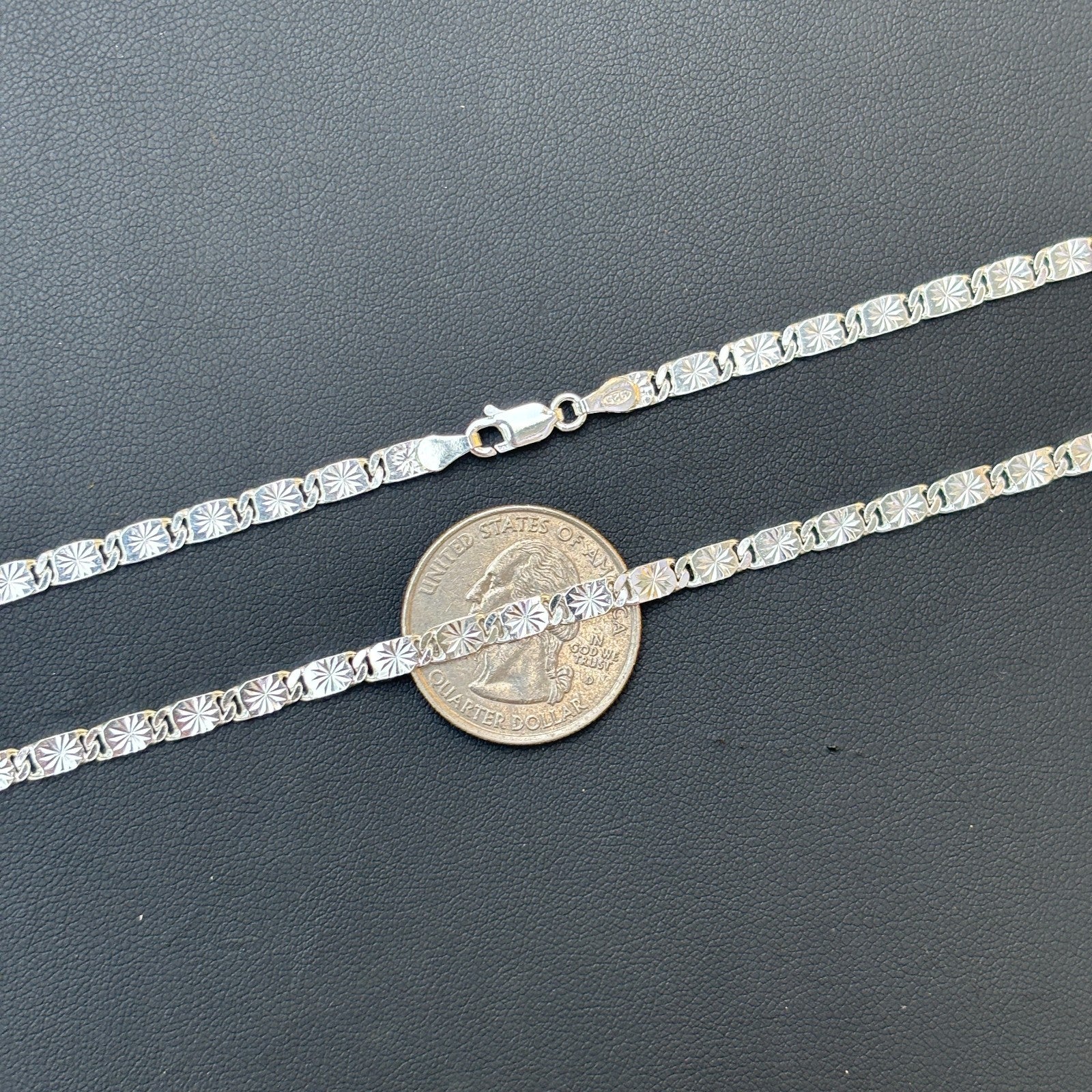 925 Sterling Silver 4mm Valentino Chain Necklace