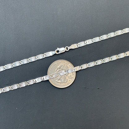 925 Sterling Silver 4mm Valentino Chain Necklace