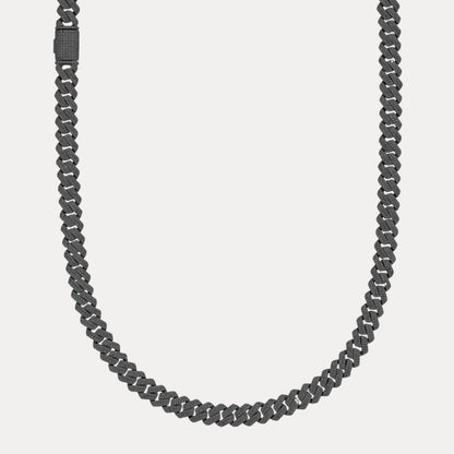 925 Sterling Silver 8mm Moissanite Miami Cuban Prong Chain Necklace