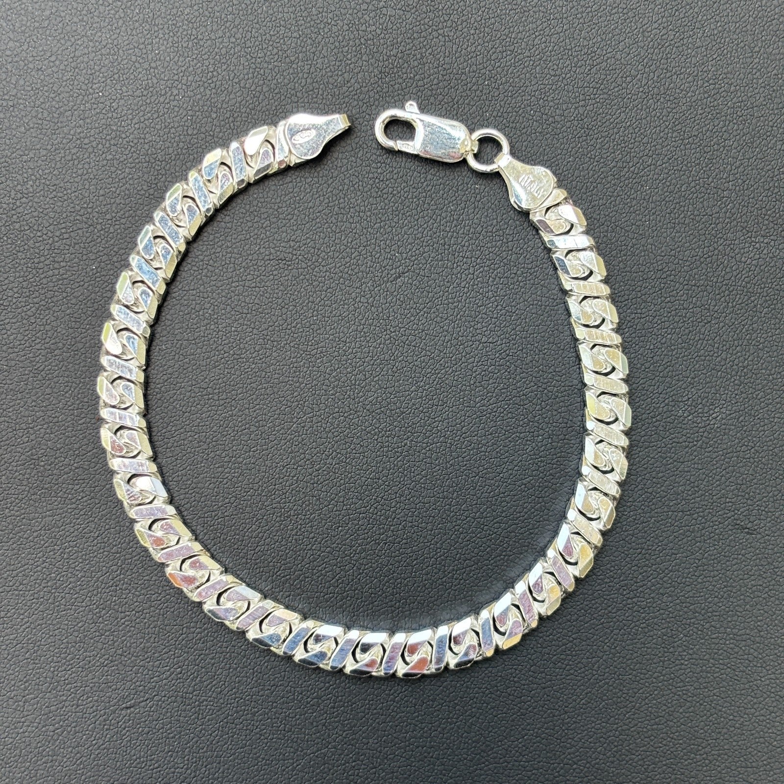 925 Sterling Silver 6mm Dollar Link Bracelet